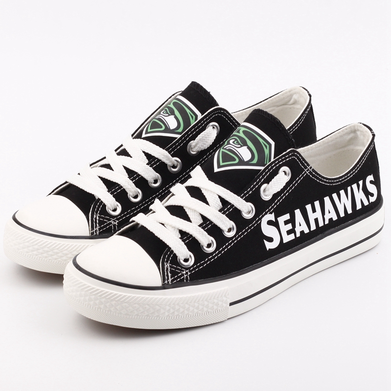Women's NFL Seattle Seahawks Repeat Print Low Top Sneakers 003